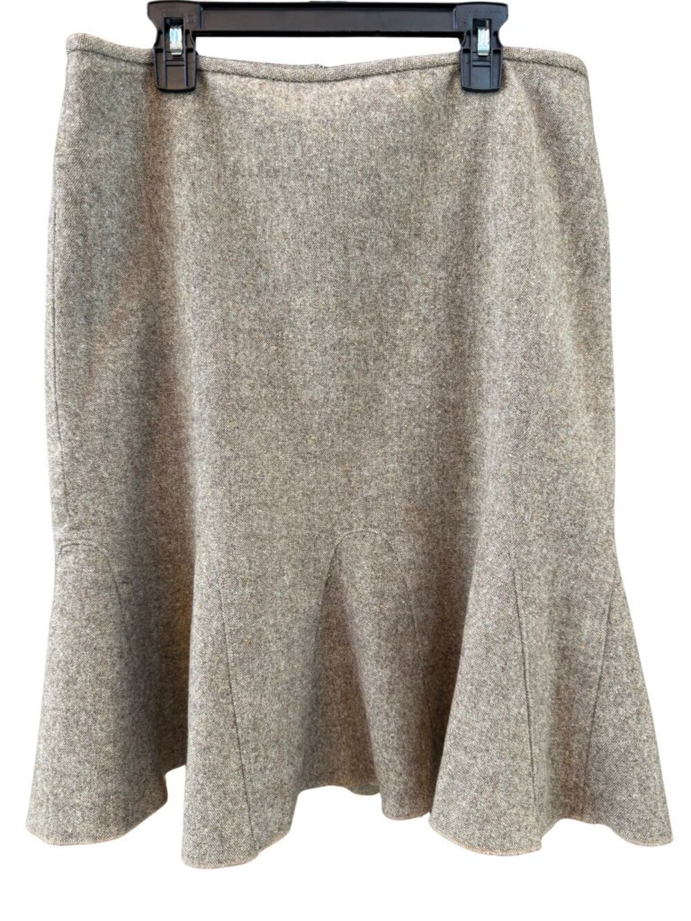Ann Taylor Petites Virgin Wool Tweed Fluted Midi Skirt Size 10P Career Office
